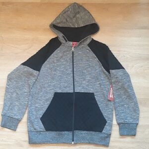 Arizona Jean Co. Boy's Gray Quilted Hoodie Sweatshirt - Size 10/12 Medium